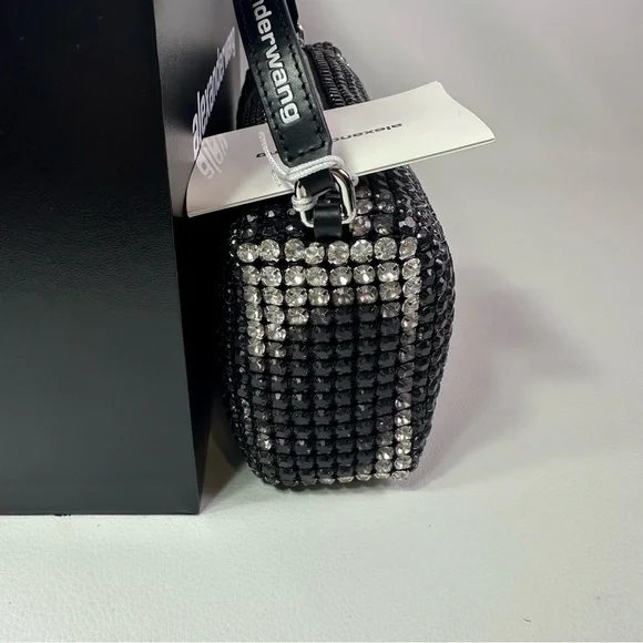 NEW Alexander Wang Heiress Flex Bag in Black Aged Crystal - Picture 6 of 12
